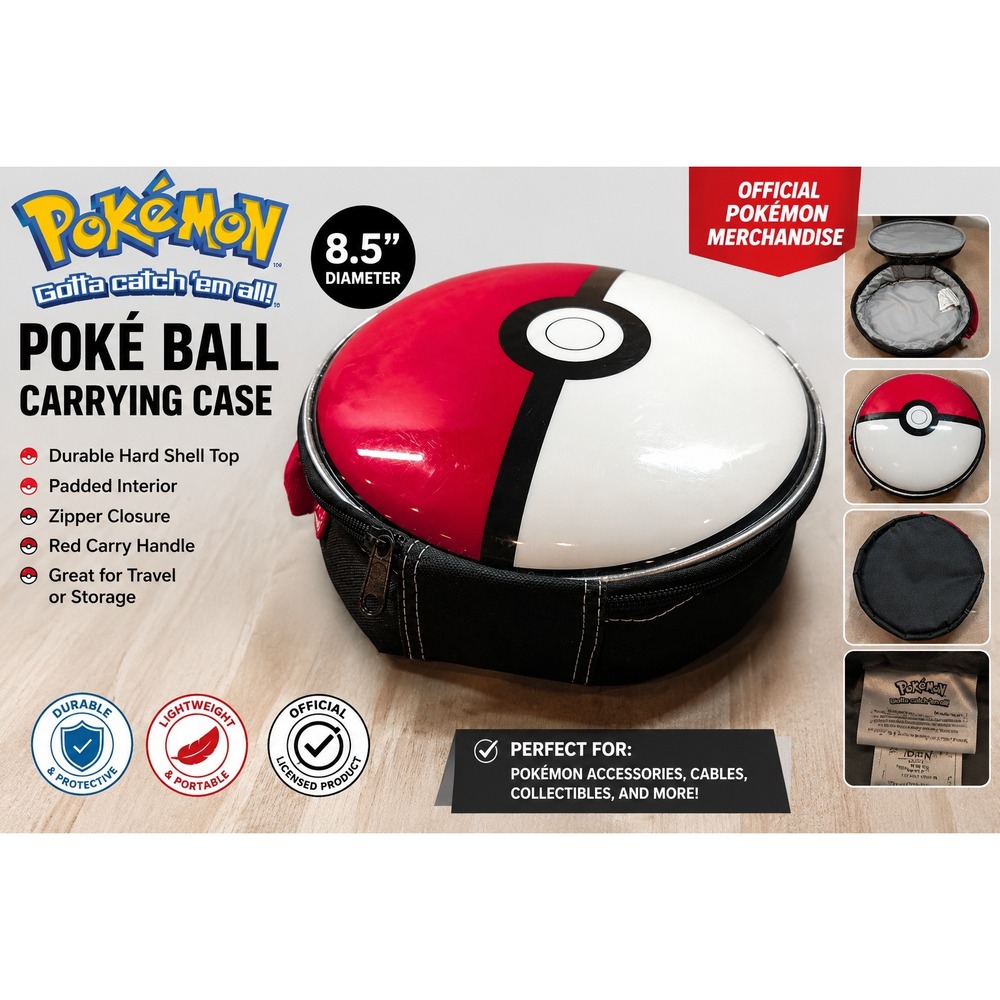 Pokemon‎ Poke Ball Insulated Lunch Bag FAB NY Red White Black Circular 2017